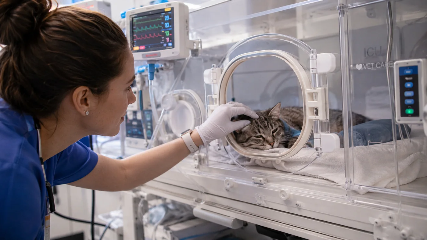 Emergency veterinary care for a dog or cat, illustrating emergency vet costs in Houston, TX